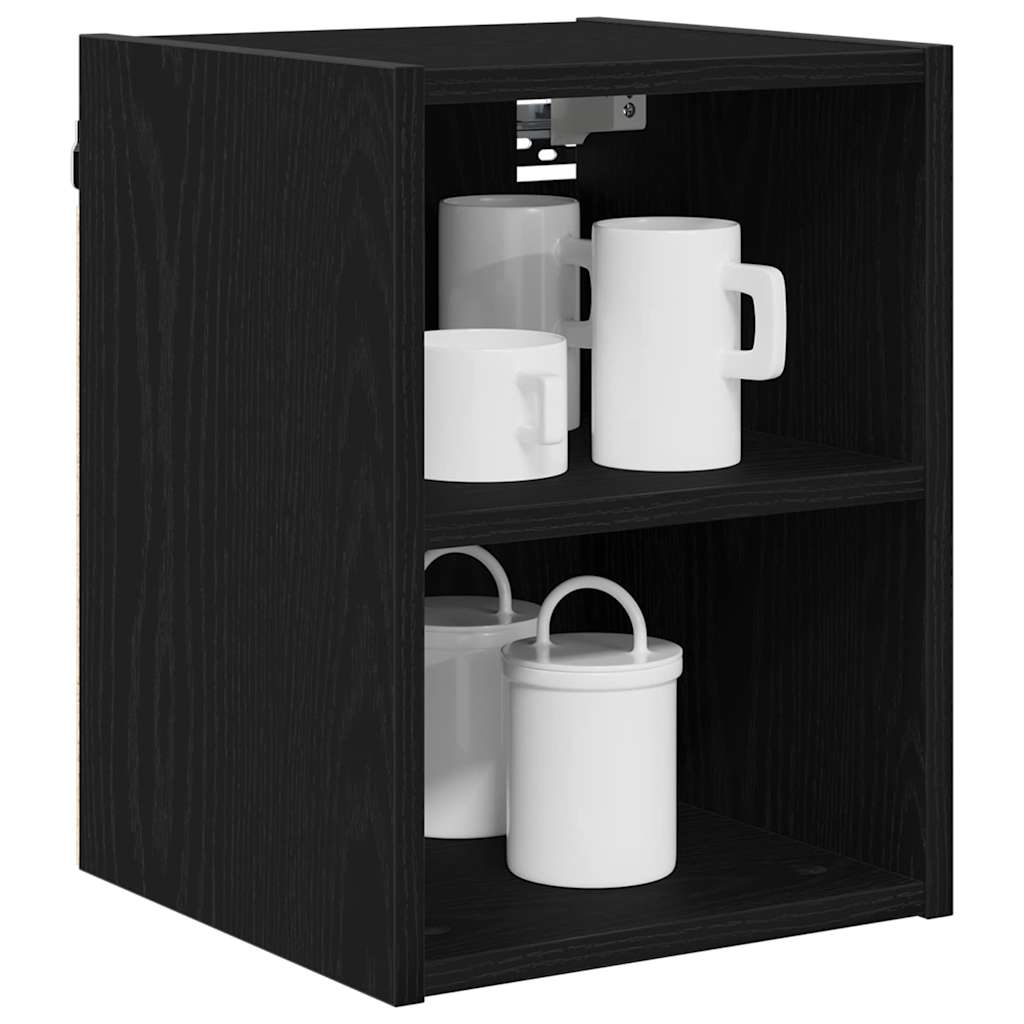 Hangkast met opslag Zwart Eiken 30 x 29,5 x 40 cm Bewerkt hout is nu te koop bij PeponiXL, paradijselijk wonen!