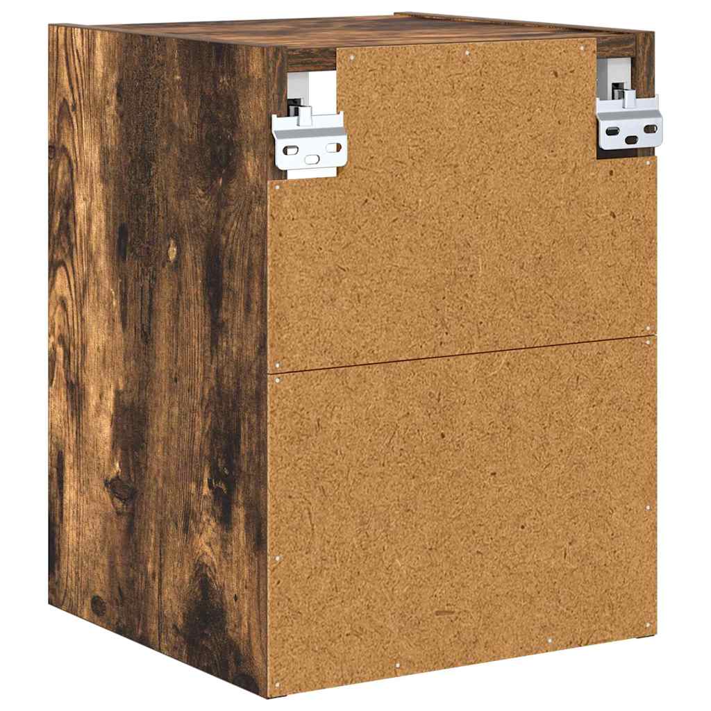 Hangkast Gerookt eiken 30 x 29,5 x 40 cm Bewerkt hout is nu te koop bij PeponiXL, paradijselijk wonen!