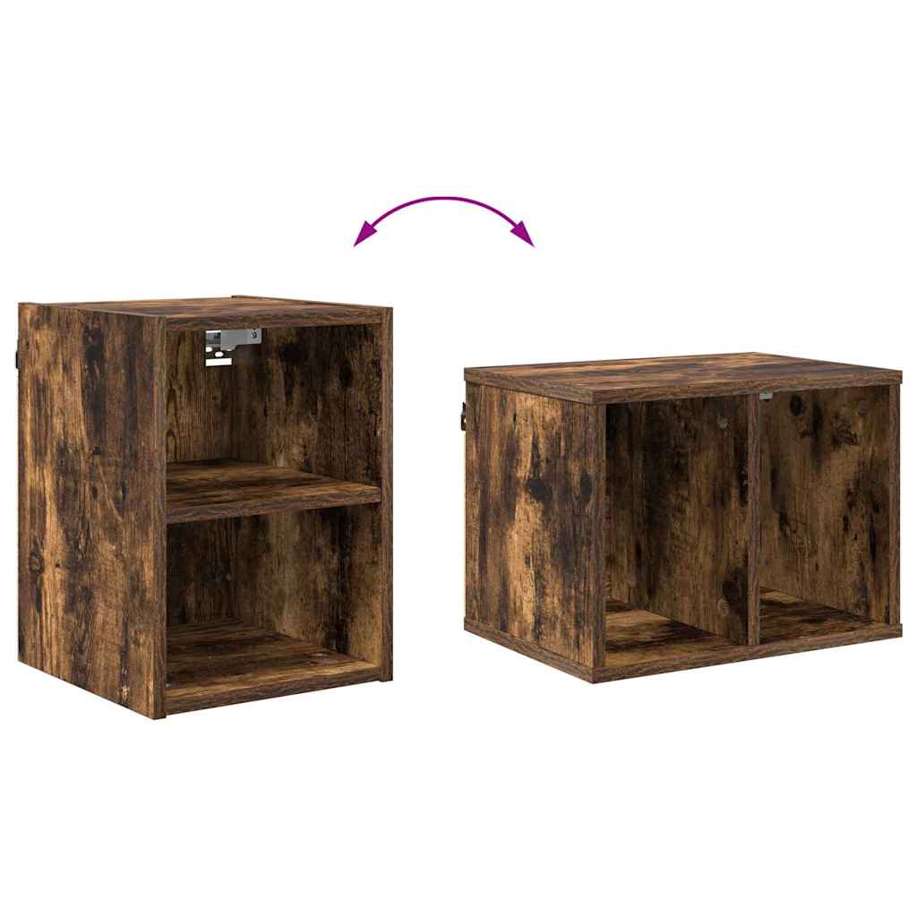 Hangkast Gerookt eiken 30 x 29,5 x 40 cm Bewerkt hout is nu te koop bij PeponiXL, paradijselijk wonen!
