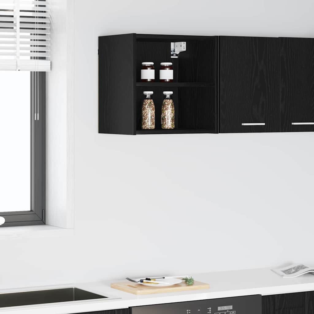 Hangkast met opslag Zwart Eiken 40 x 29,5 x 40 cm Bewerkt hout is nu te koop bij PeponiXL, paradijselijk wonen!
