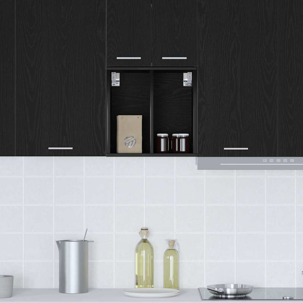 Hangkast met opslag Zwart Eiken 40 x 29,5 x 40 cm Bewerkt hout is nu te koop bij PeponiXL, paradijselijk wonen!