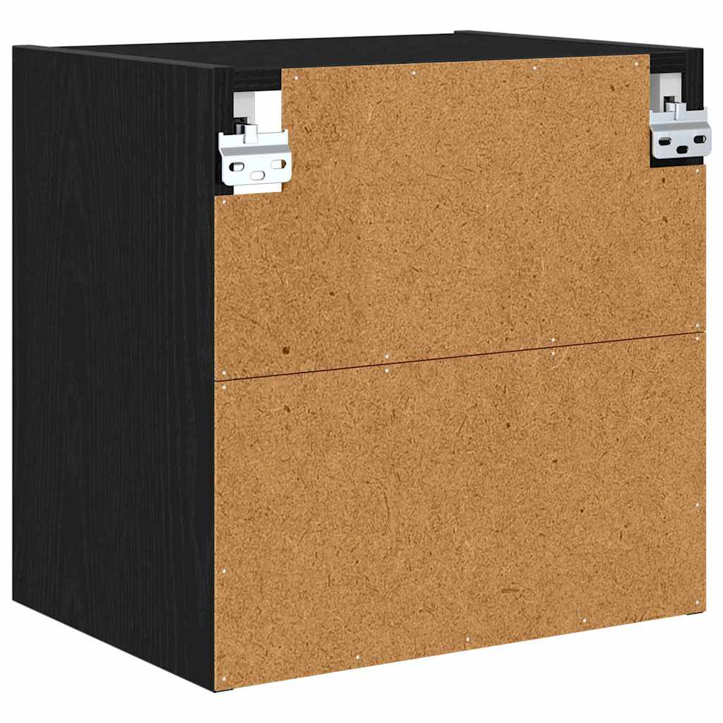 Hangkast met opslag Zwart Eiken 40 x 29,5 x 40 cm Bewerkt hout is nu te koop bij PeponiXL, paradijselijk wonen!
