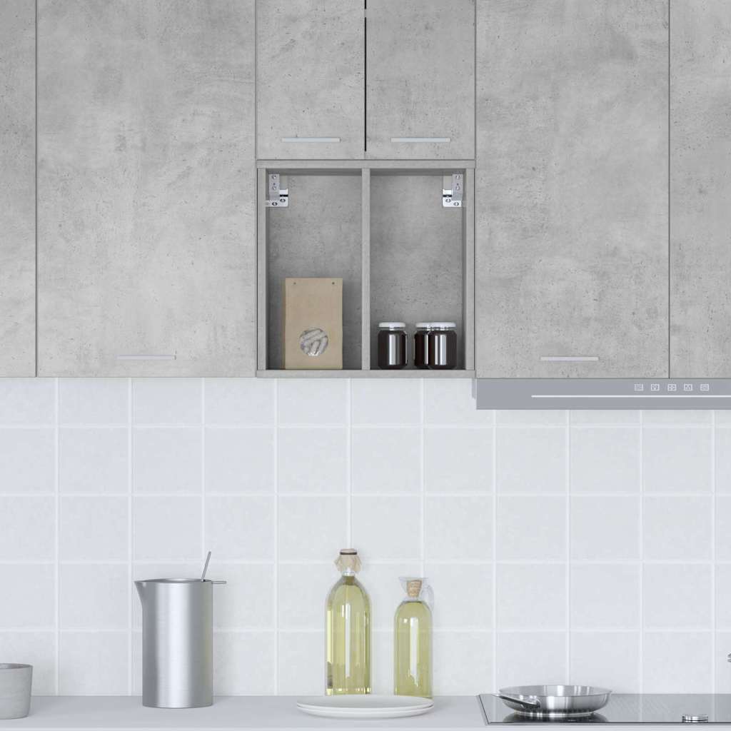 Hangkast met opslag Beton Grijs 40 x 29,5 x 40 cm Bewerkt hout is nu te koop bij PeponiXL, paradijselijk wonen!