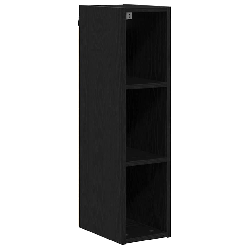Hangkast met opslag Zwart Eiken 20 x 29,5 x 80 cm Bewerkt hout is nu te koop bij PeponiXL, paradijselijk wonen!