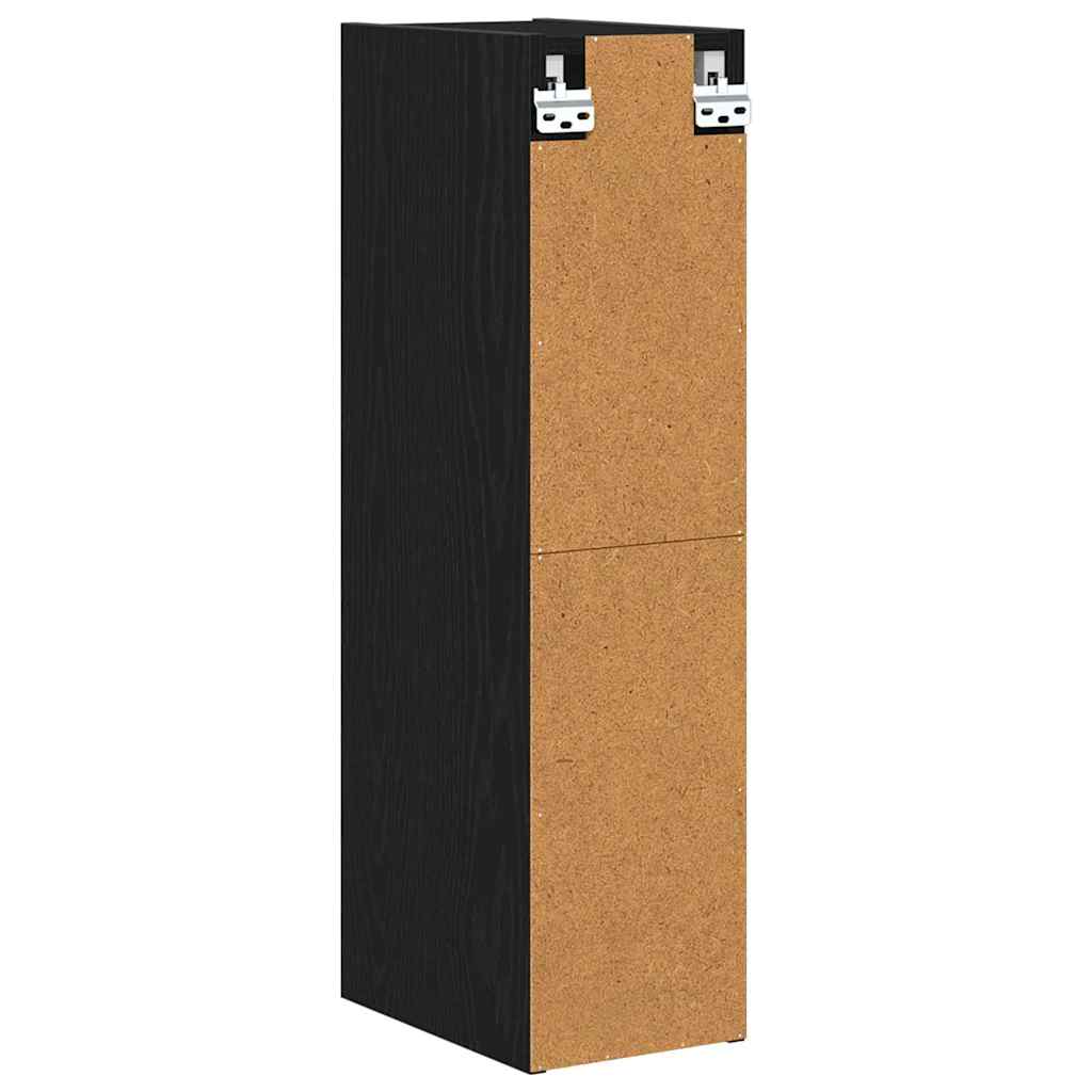 Hangkast met opslag Zwart Eiken 20 x 29,5 x 80 cm Bewerkt hout is nu te koop bij PeponiXL, paradijselijk wonen!