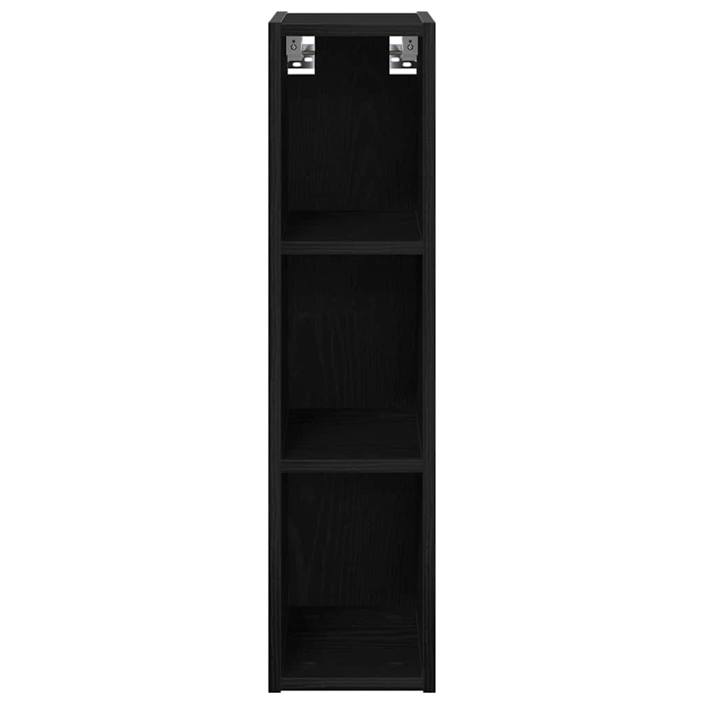 Hangkast met opslag Zwart Eiken 20 x 29,5 x 80 cm Bewerkt hout is nu te koop bij PeponiXL, paradijselijk wonen!