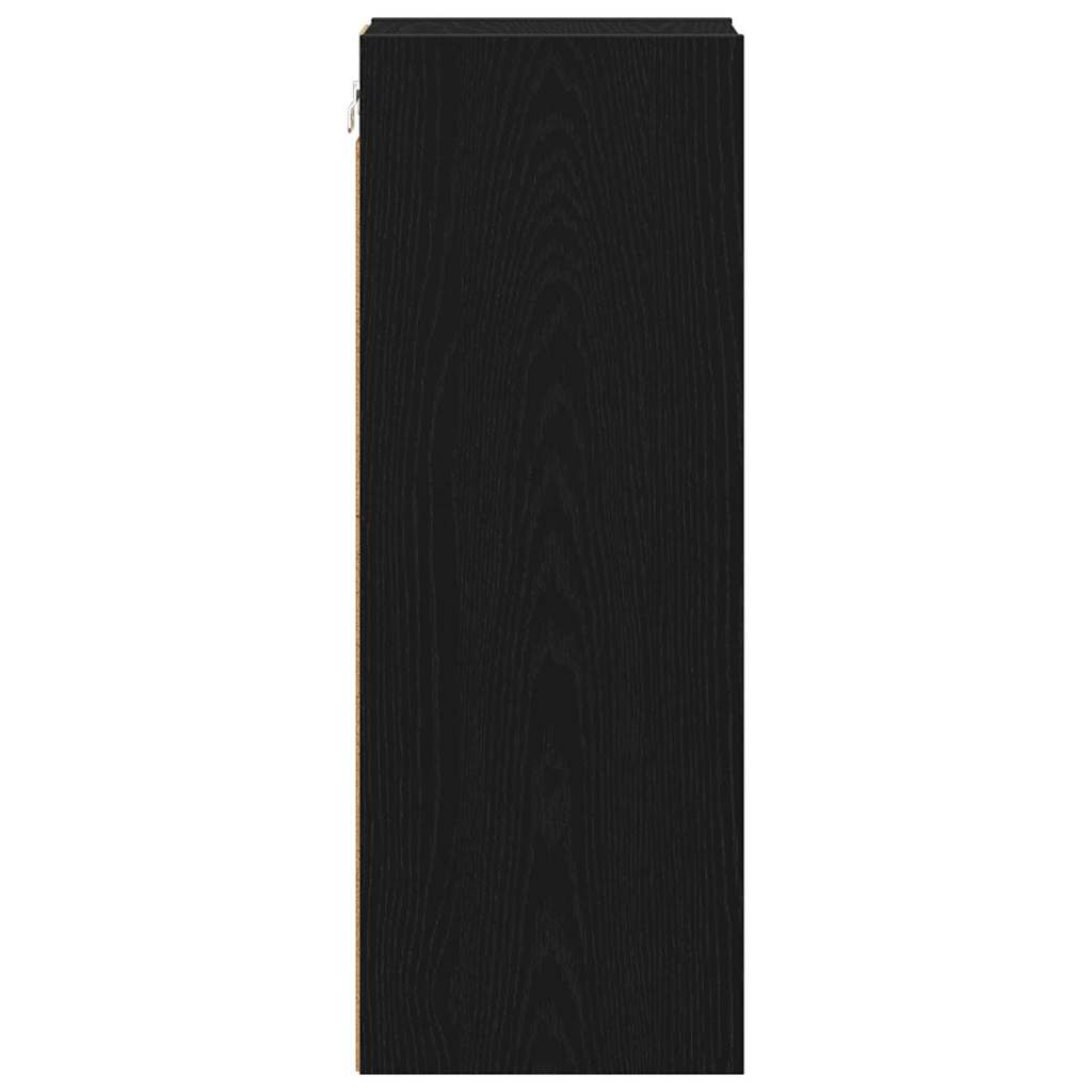 Hangkast met opslag Zwart Eiken 20 x 29,5 x 80 cm Bewerkt hout is nu te koop bij PeponiXL, paradijselijk wonen!