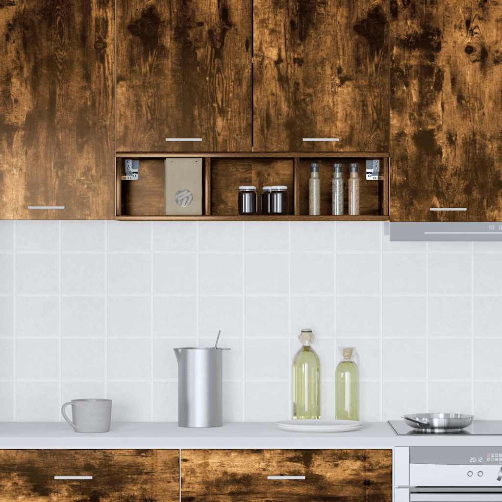 Hangkast Gerookt eiken 20 x 29,5 x 80 cm Bewerkt hout is nu te koop bij PeponiXL, paradijselijk wonen!