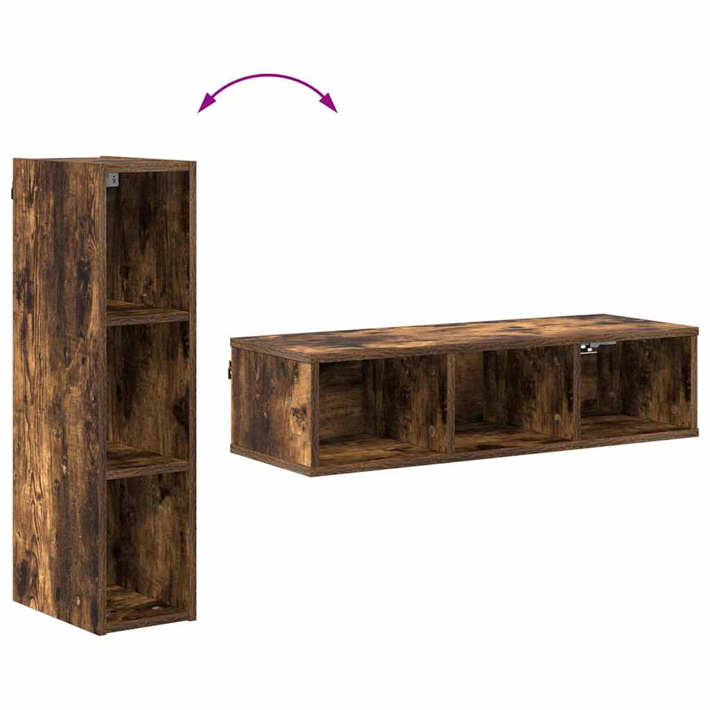Hangkast Gerookt eiken 20 x 29,5 x 80 cm Bewerkt hout is nu te koop bij PeponiXL, paradijselijk wonen!