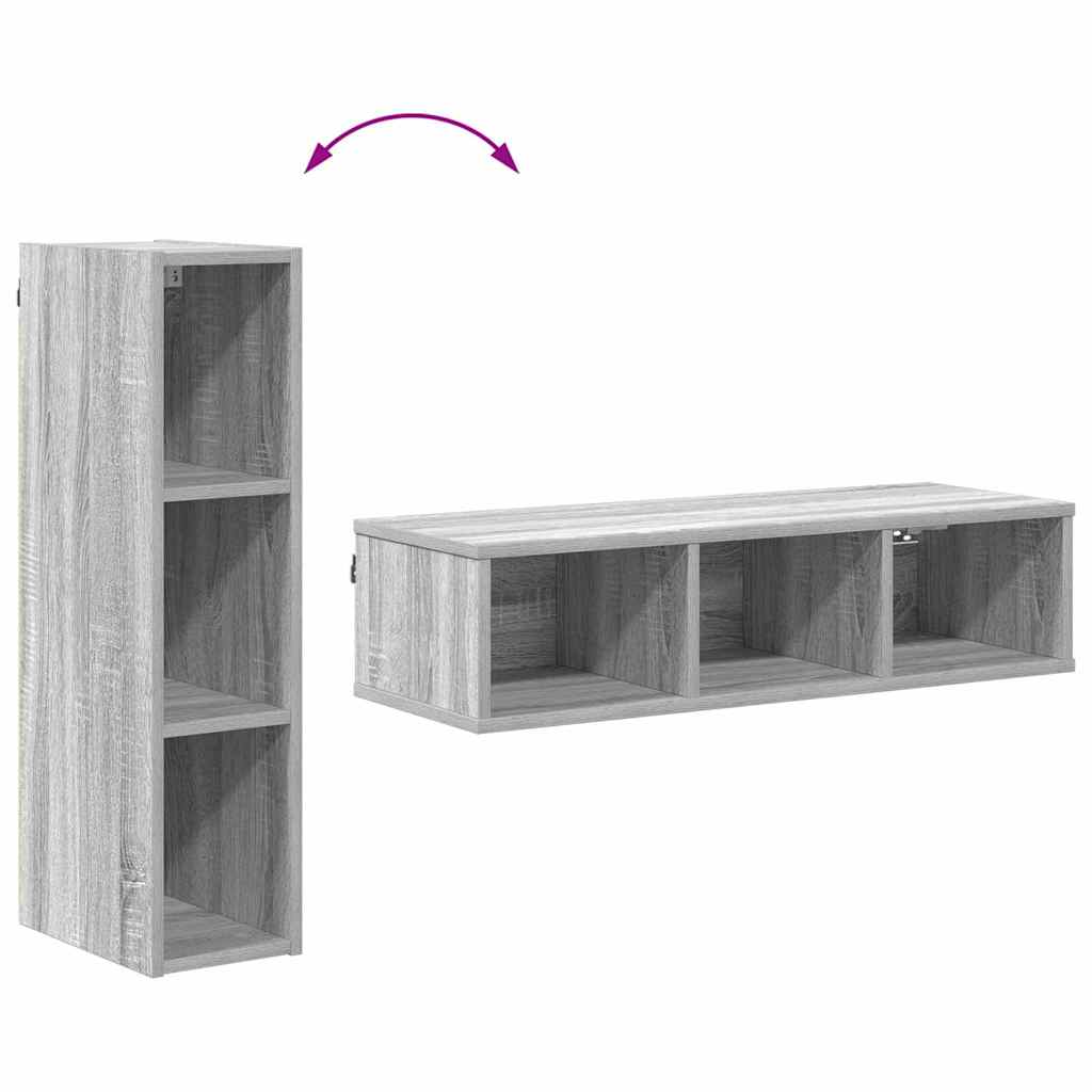 Hangkast met opslag Grijs Sonoma 20 x 29,5 x 80 cm Bewerkt hout is nu te koop bij PeponiXL, paradijselijk wonen!
