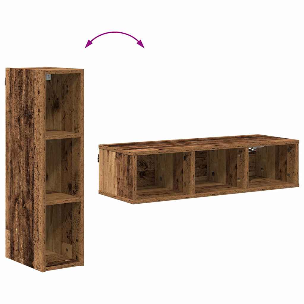 Hangkast met opslag Oudhout 20 x 29,5 x 80 cm Bewerkt hout is nu te koop bij PeponiXL, paradijselijk wonen!