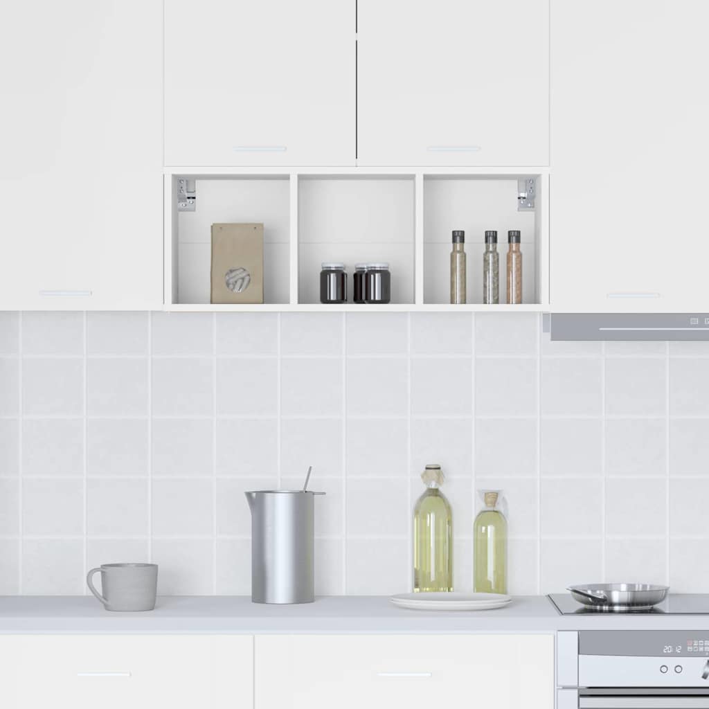 Hangkast met opslag Riga Wit 30 x 29,5 x 80 cm Bewerkt hout is nu te koop bij PeponiXL, paradijselijk wonen!