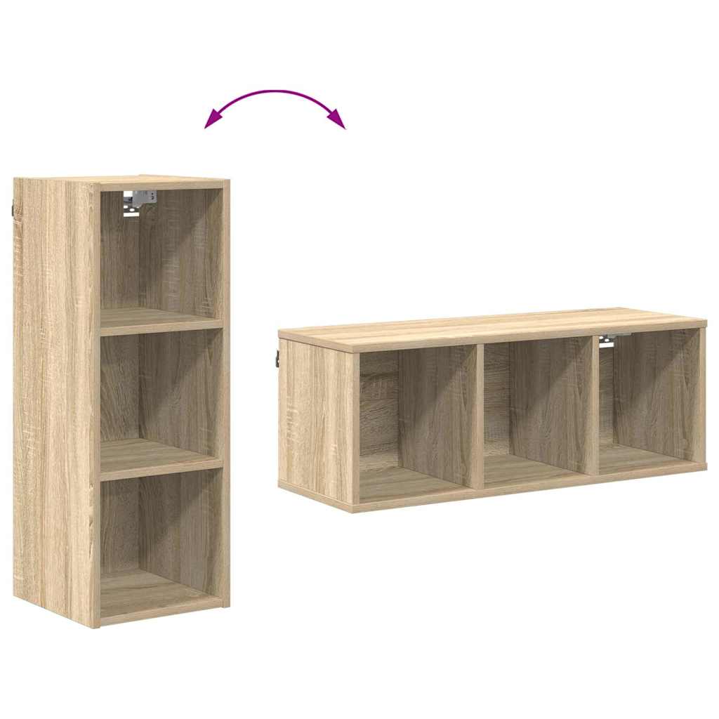 Hangkast met opslag Sonoma Eiken 30 x 29,5 x 80 cm Bewerkt hout is nu te koop bij PeponiXL, paradijselijk wonen!