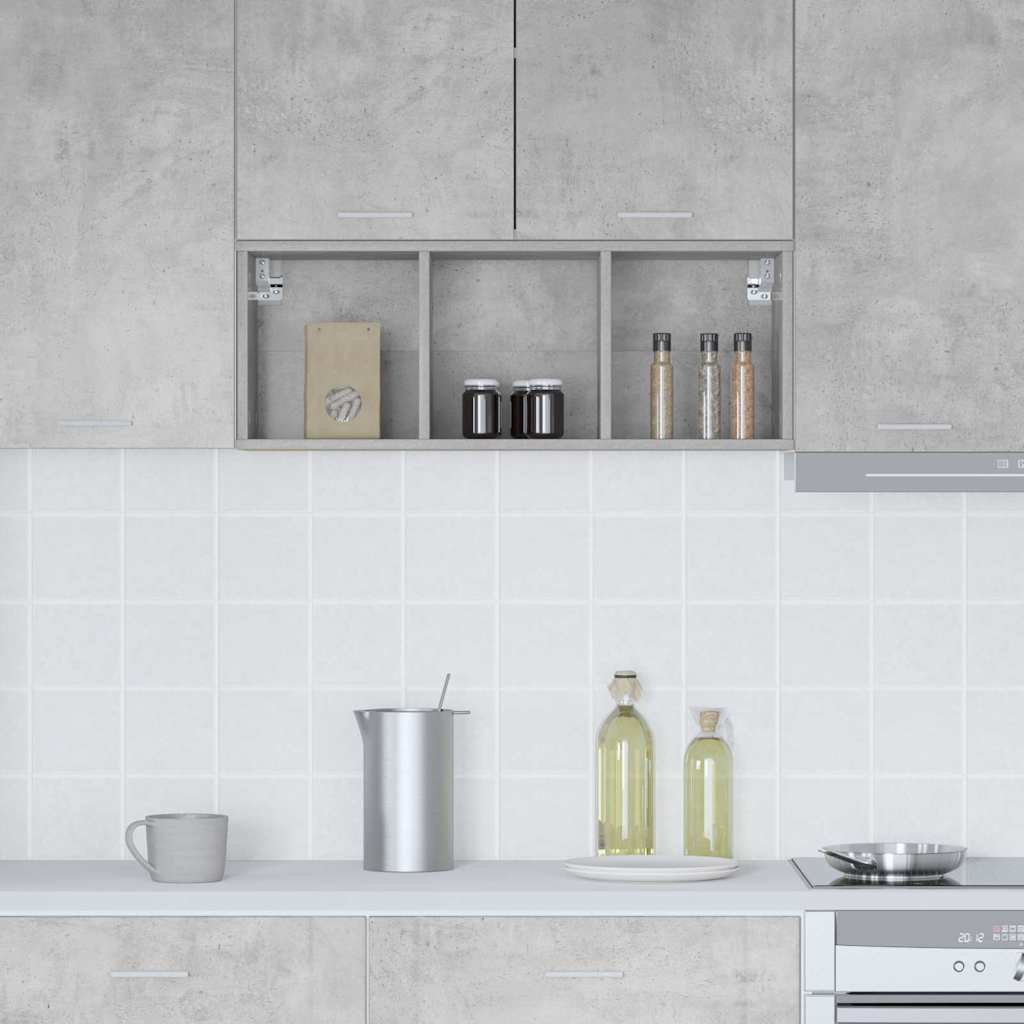 Hangkast met opslag Beton Grijs 30 x 29,5 x 80 cm Bewerkt hout is nu te koop bij PeponiXL, paradijselijk wonen!