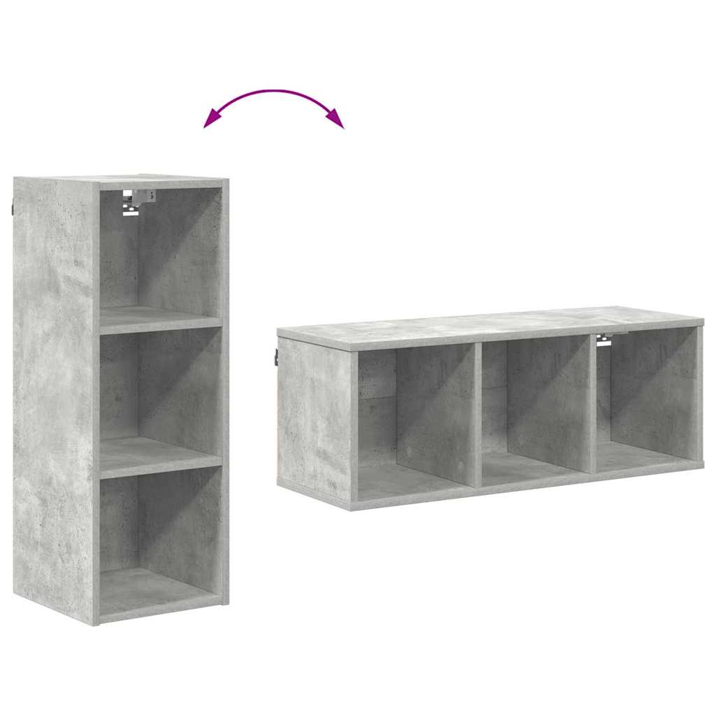 Hangkast met opslag Beton Grijs 30 x 29,5 x 80 cm Bewerkt hout is nu te koop bij PeponiXL, paradijselijk wonen!