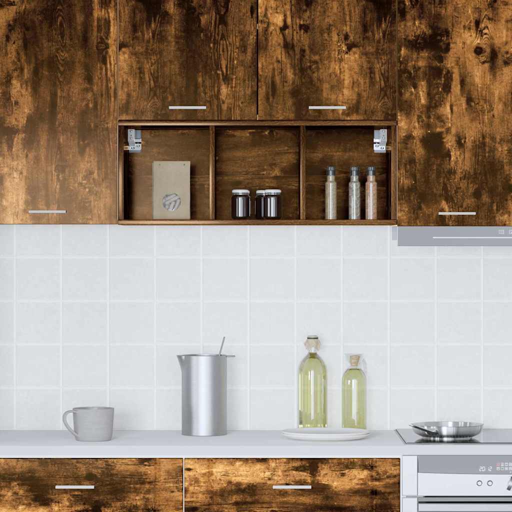 Hangkast Gerookt eiken 30 x 29,5 x 80 cm Bewerkt hout is nu te koop bij PeponiXL, paradijselijk wonen!