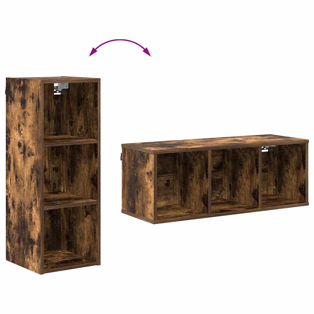Hangkast Gerookt eiken 30 x 29,5 x 80 cm Bewerkt hout is nu te koop bij PeponiXL, paradijselijk wonen!