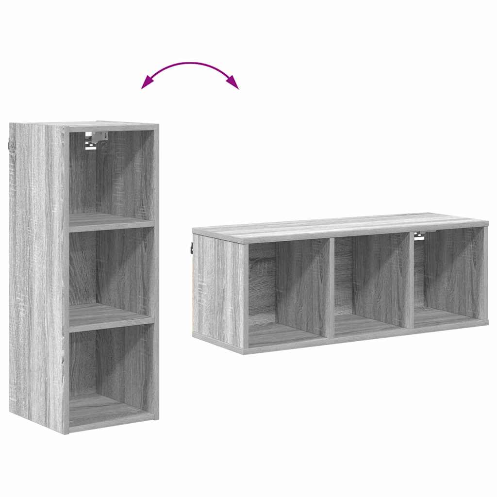 Hangkast met opslag Grijs Sonoma 30 x 29,5 x 80 cm Bewerkt hout is nu te koop bij PeponiXL, paradijselijk wonen!
