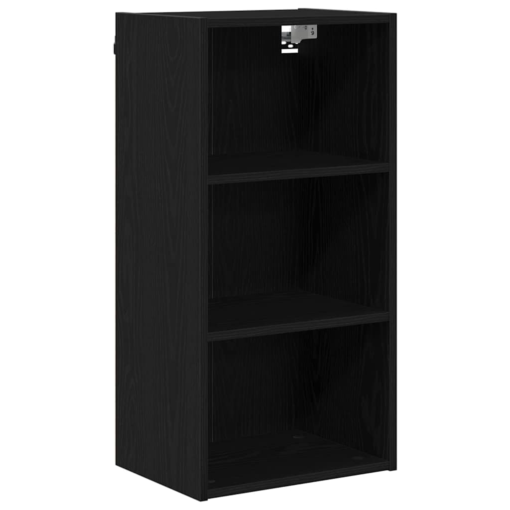 Hangkast met opslag Zwart Eiken 40 x 29,5 x 80 cm Bewerkt hout is nu te koop bij PeponiXL, paradijselijk wonen!