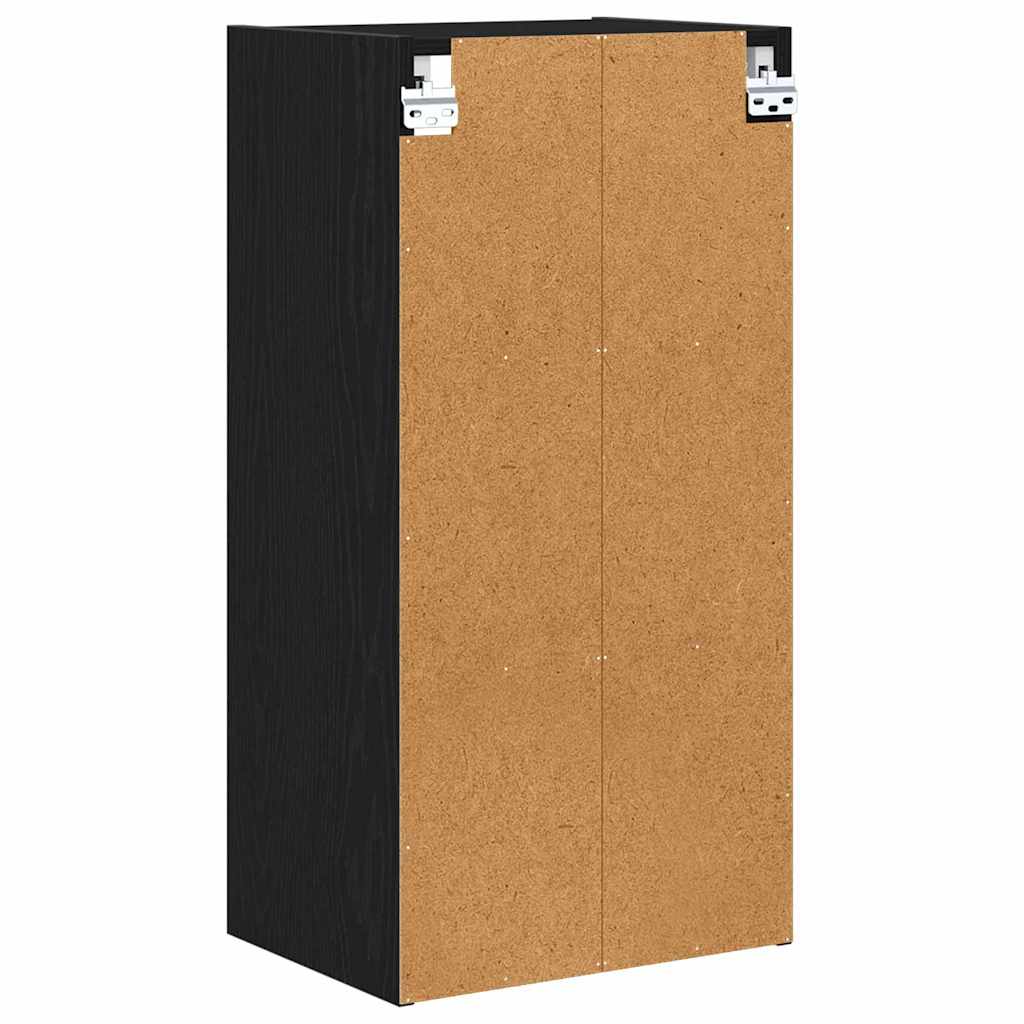 Hangkast met opslag Zwart Eiken 40 x 29,5 x 80 cm Bewerkt hout is nu te koop bij PeponiXL, paradijselijk wonen!