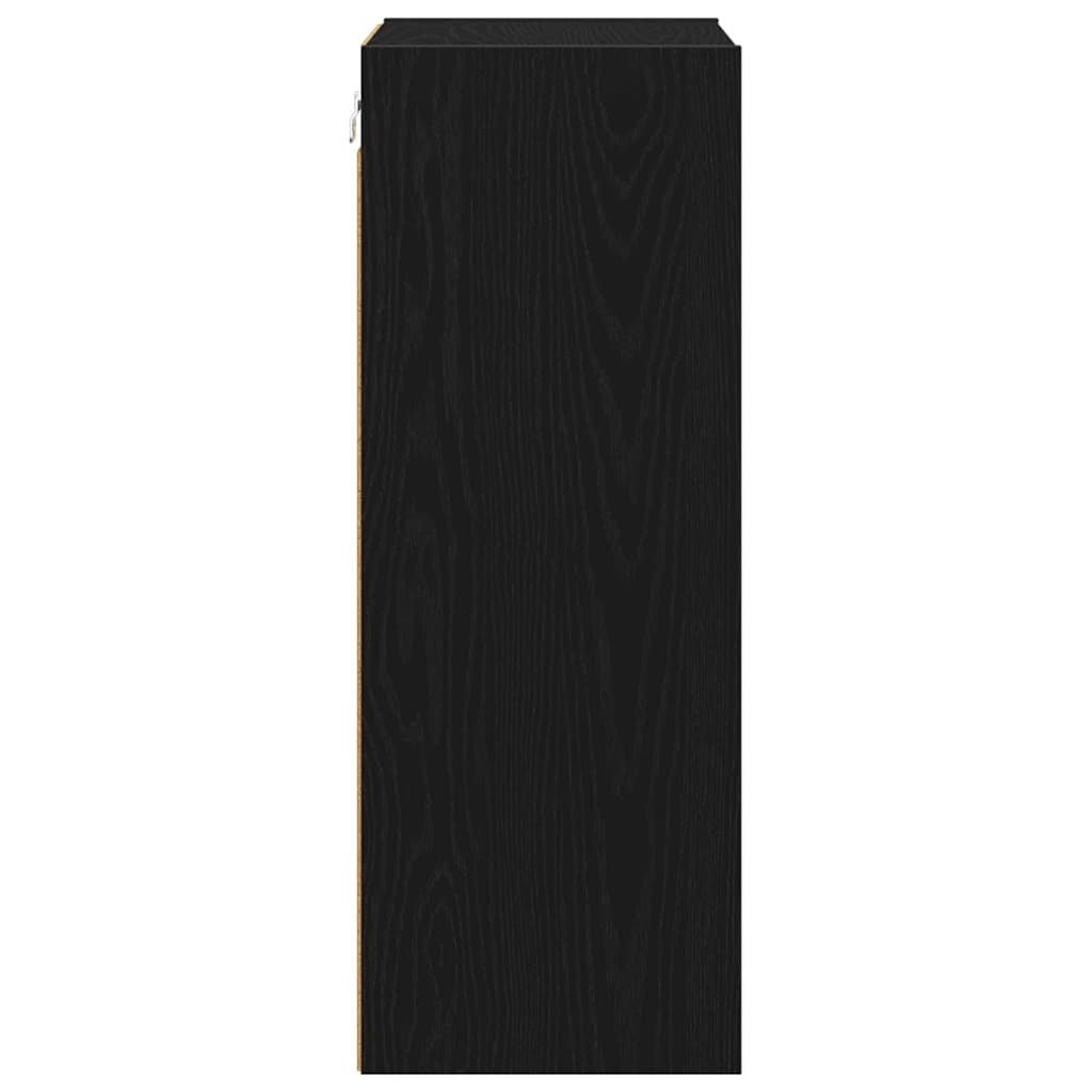 Hangkast met opslag Zwart Eiken 40 x 29,5 x 80 cm Bewerkt hout is nu te koop bij PeponiXL, paradijselijk wonen!