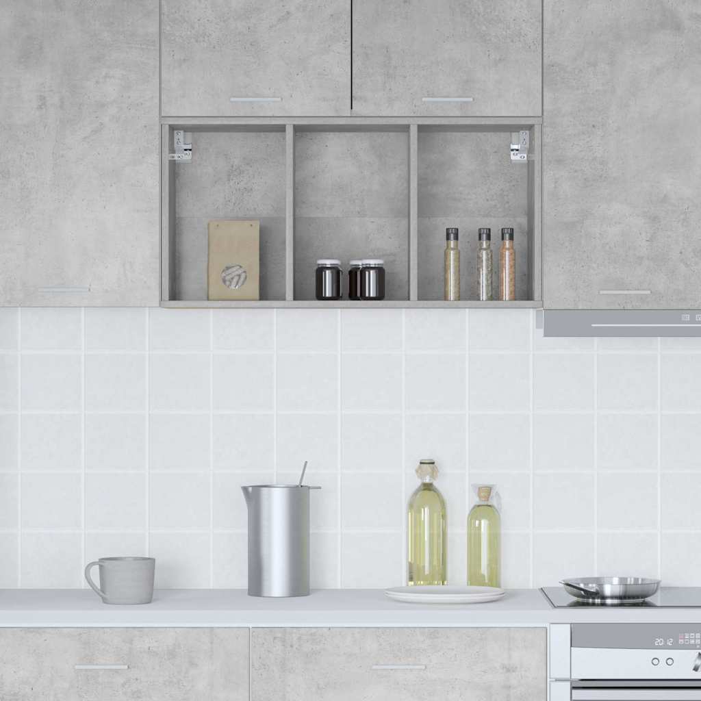 Hangkast met opslag Beton Grijs 40 x 29,5 x 80 cm Bewerkt hout is nu te koop bij PeponiXL, paradijselijk wonen!