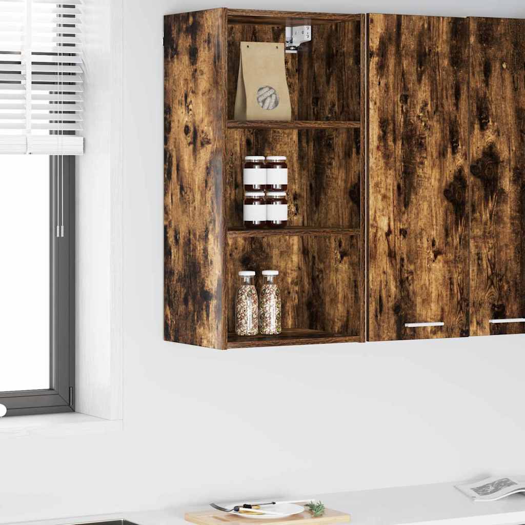 Hangkast Gerookt eiken 40 x 29,5 x 80 cm Bewerkt hout is nu te koop bij PeponiXL, paradijselijk wonen!