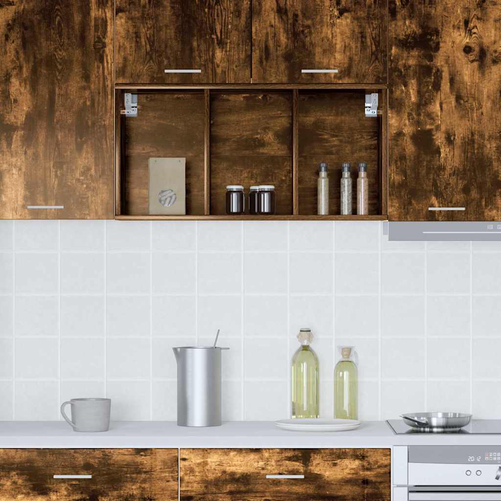 Hangkast Gerookt eiken 40 x 29,5 x 80 cm Bewerkt hout is nu te koop bij PeponiXL, paradijselijk wonen!