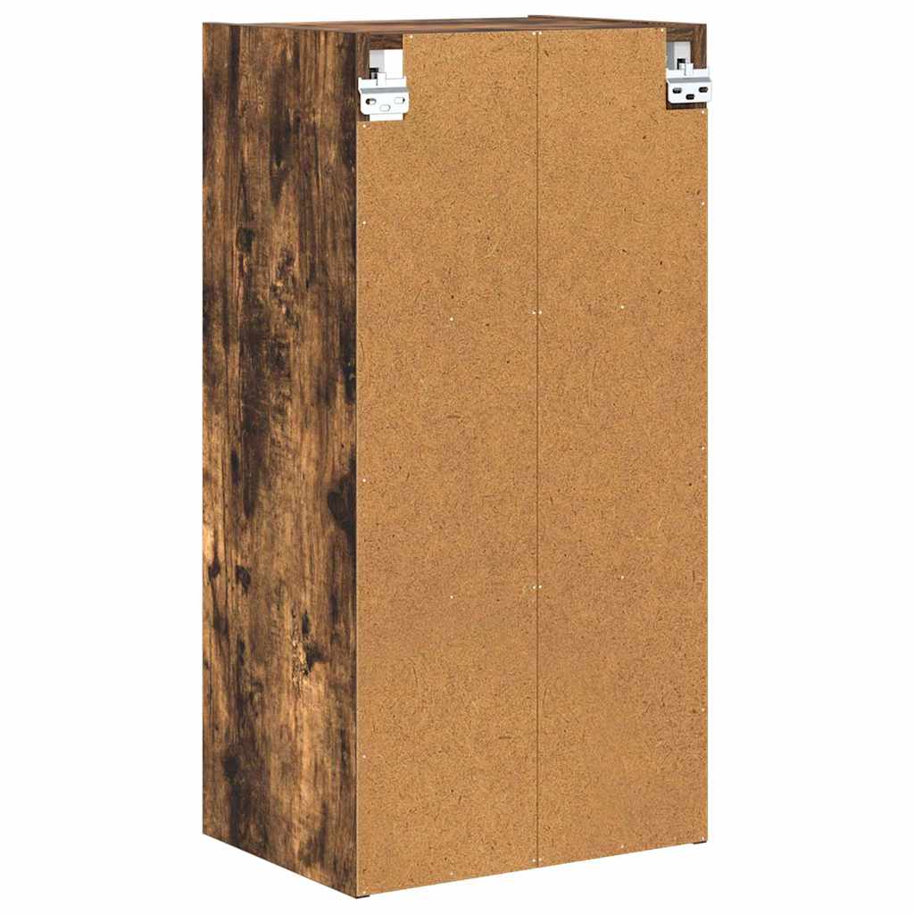 Hangkast Gerookt eiken 40 x 29,5 x 80 cm Bewerkt hout is nu te koop bij PeponiXL, paradijselijk wonen!