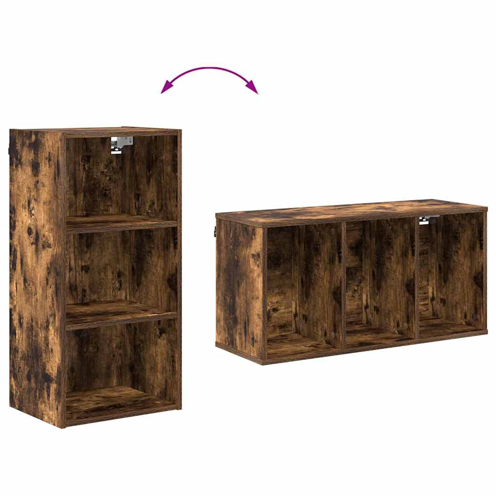 Hangkast Gerookt eiken 40 x 29,5 x 80 cm Bewerkt hout is nu te koop bij PeponiXL, paradijselijk wonen!