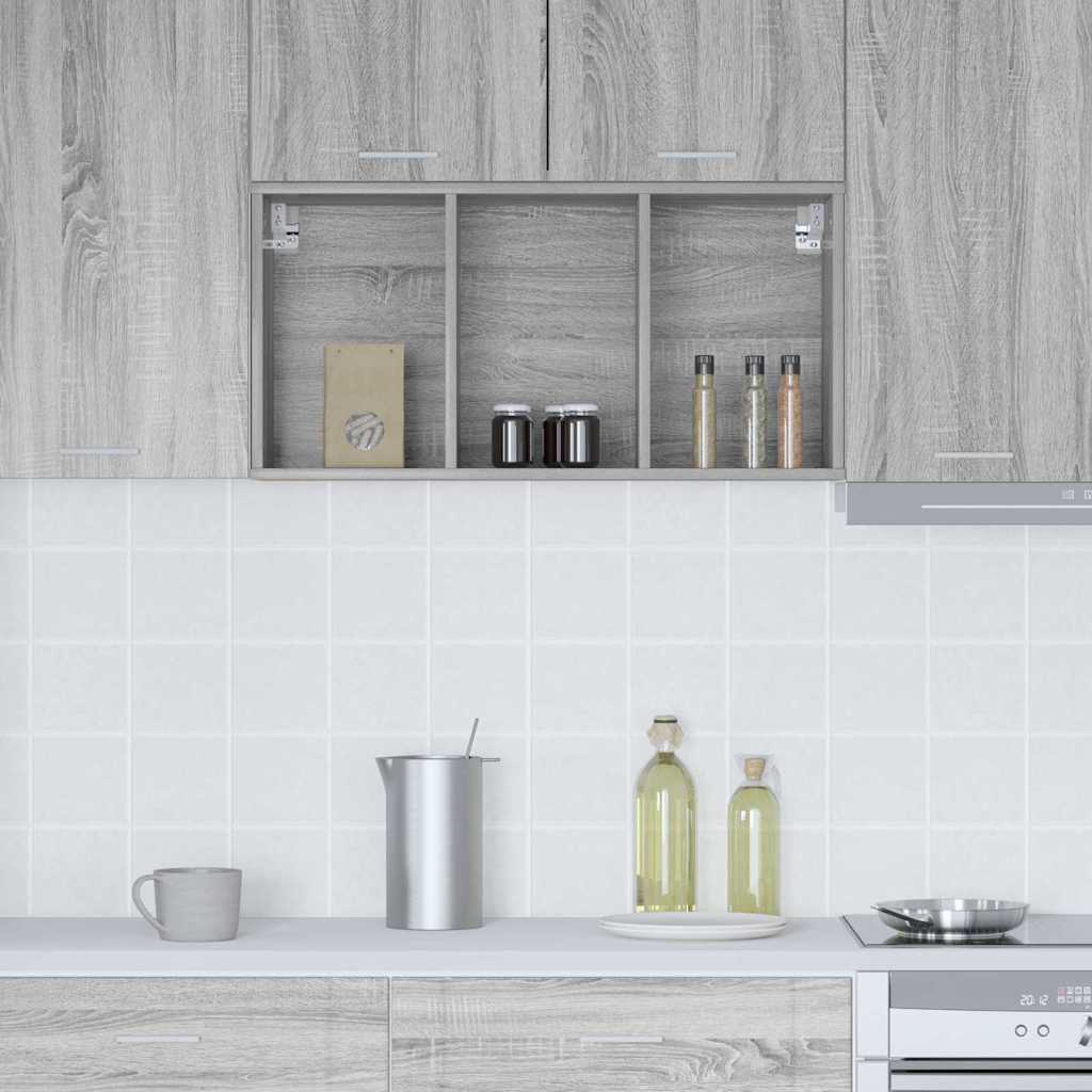 Hangkast met opslag Grijs Sonoma 40 x 29,5 x 80 cm Bewerkt hout is nu te koop bij PeponiXL, paradijselijk wonen!