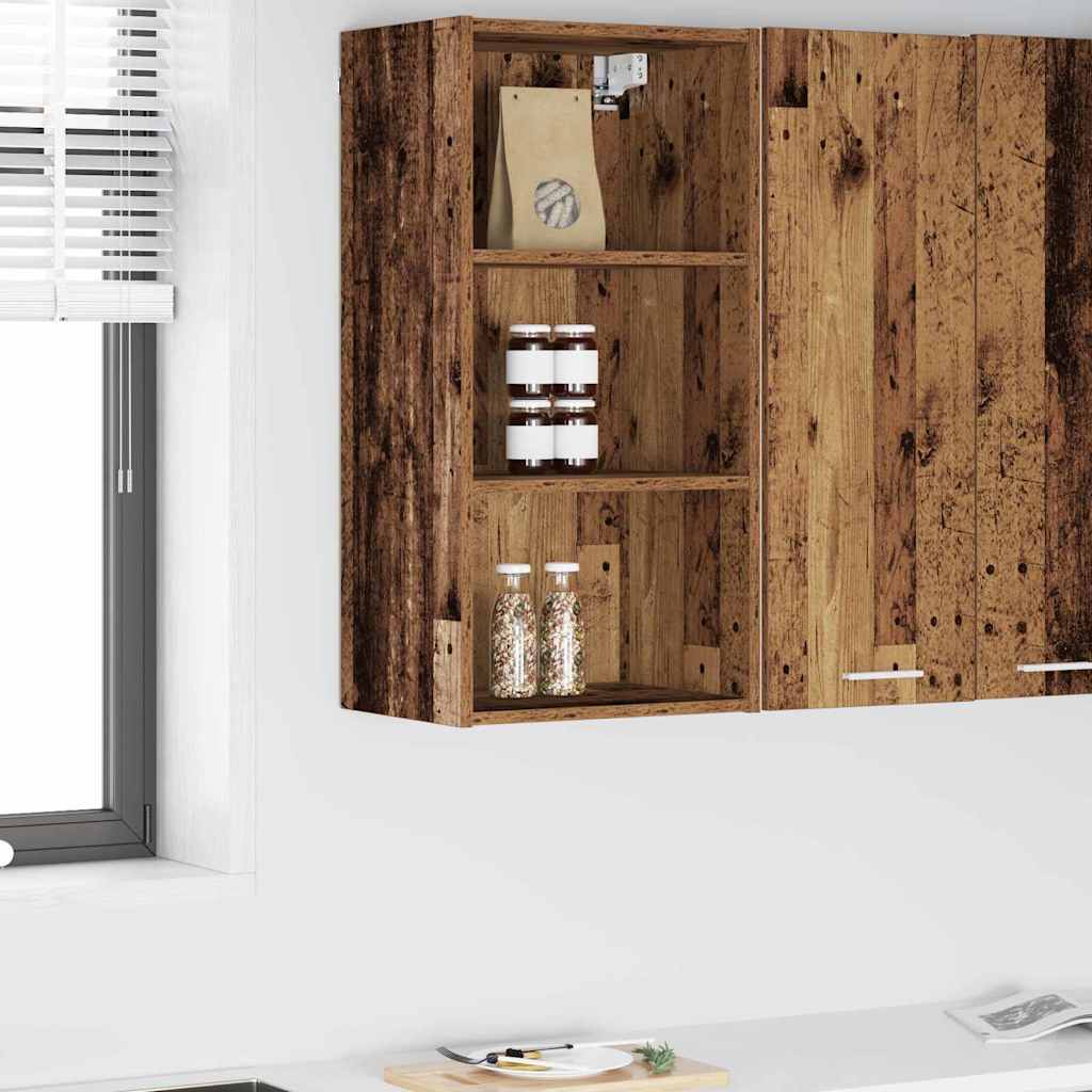 Hangkast met opslag Oudhout 40 x 29,5 x 80 cm Bewerkt hout is nu te koop bij PeponiXL, paradijselijk wonen!
