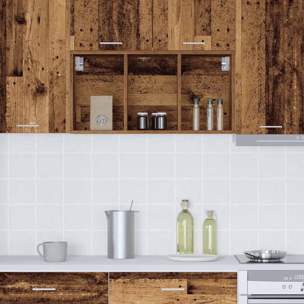 Hangkast met opslag Oudhout 40 x 29,5 x 80 cm Bewerkt hout is nu te koop bij PeponiXL, paradijselijk wonen!