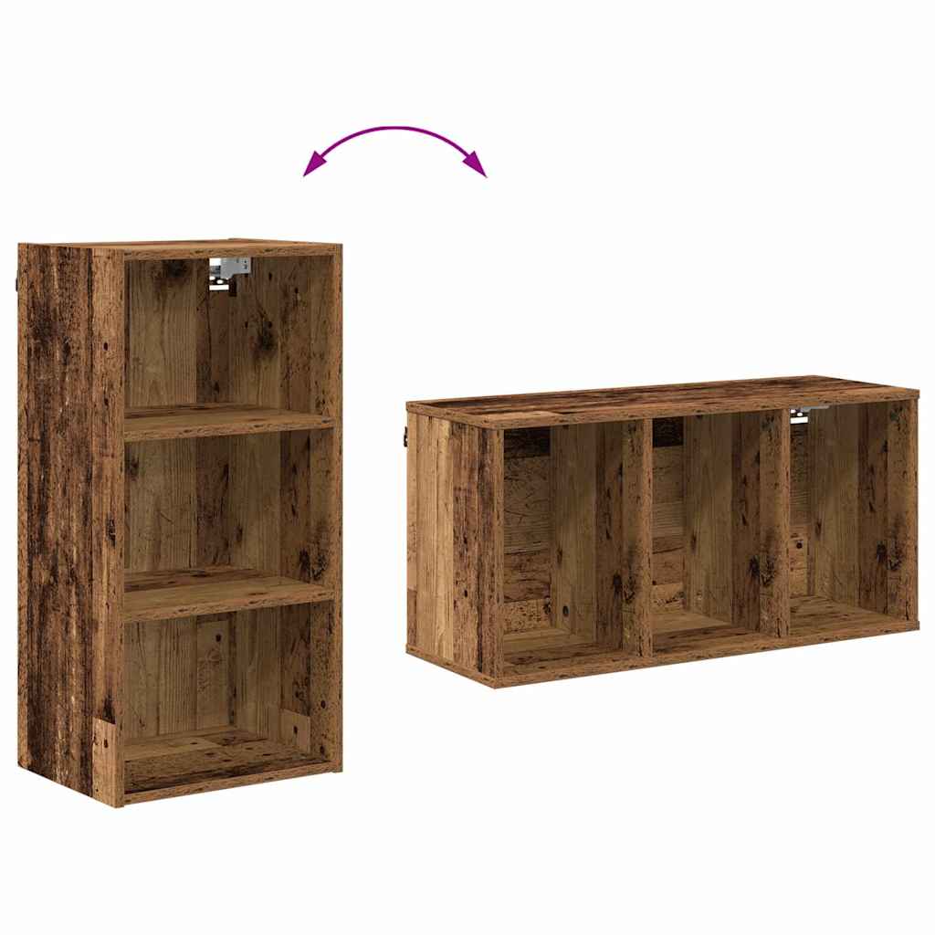 Hangkast met opslag Oudhout 40 x 29,5 x 80 cm Bewerkt hout is nu te koop bij PeponiXL, paradijselijk wonen!