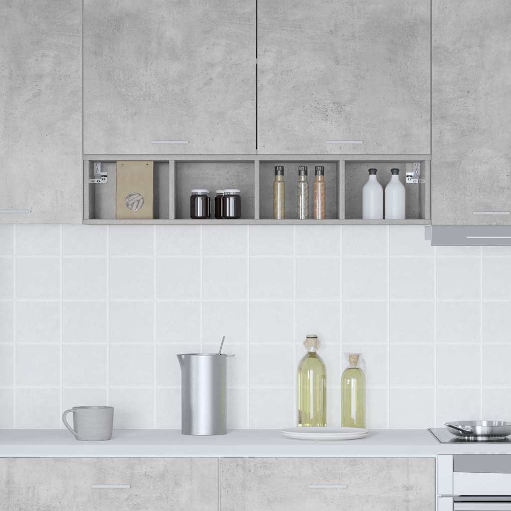 Hangkast met opslag Beton Grijs 20 x 29,5 x 100 cm Bewerkt hout is nu te koop bij PeponiXL, paradijselijk wonen!