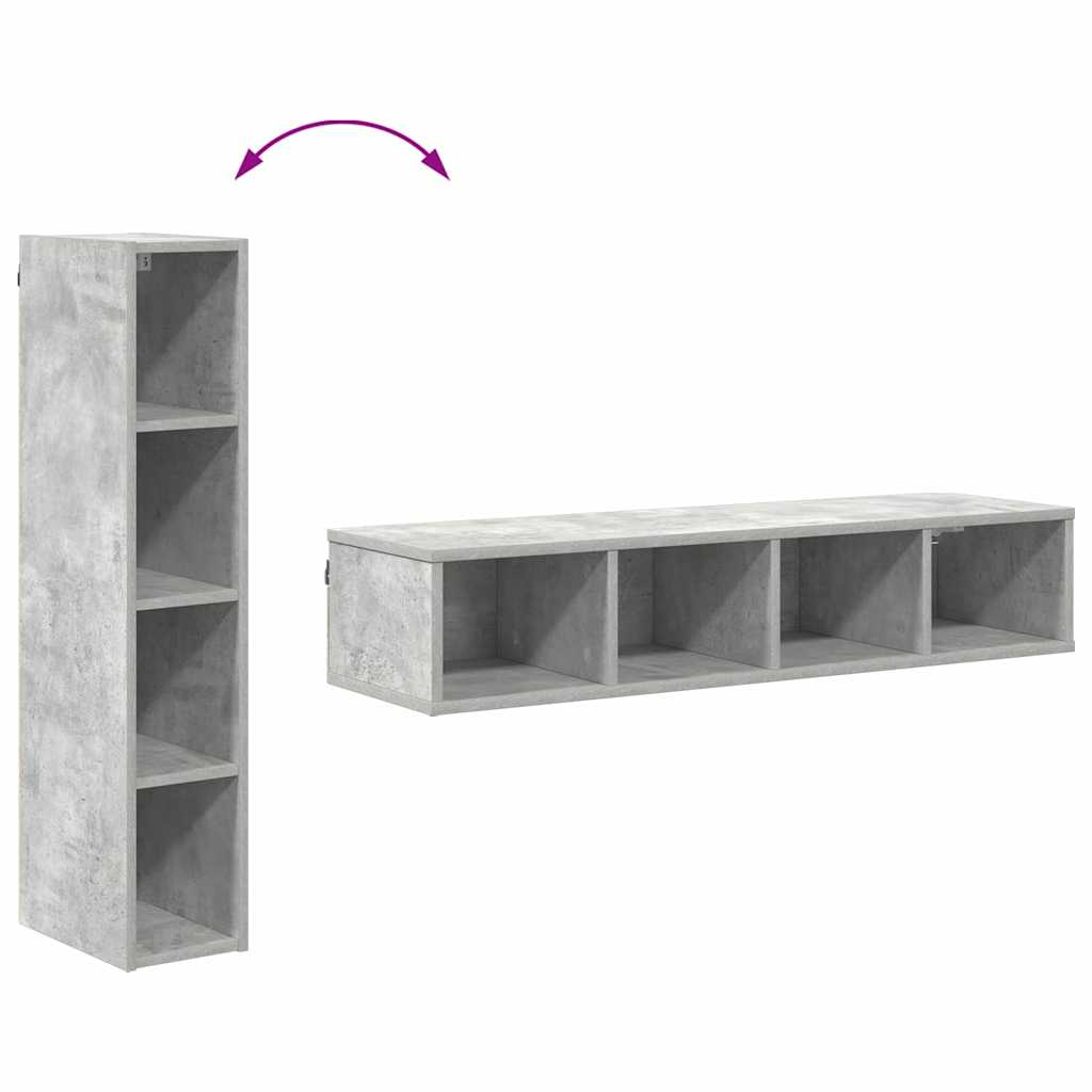 Hangkast met opslag Beton Grijs 20 x 29,5 x 100 cm Bewerkt hout is nu te koop bij PeponiXL, paradijselijk wonen!