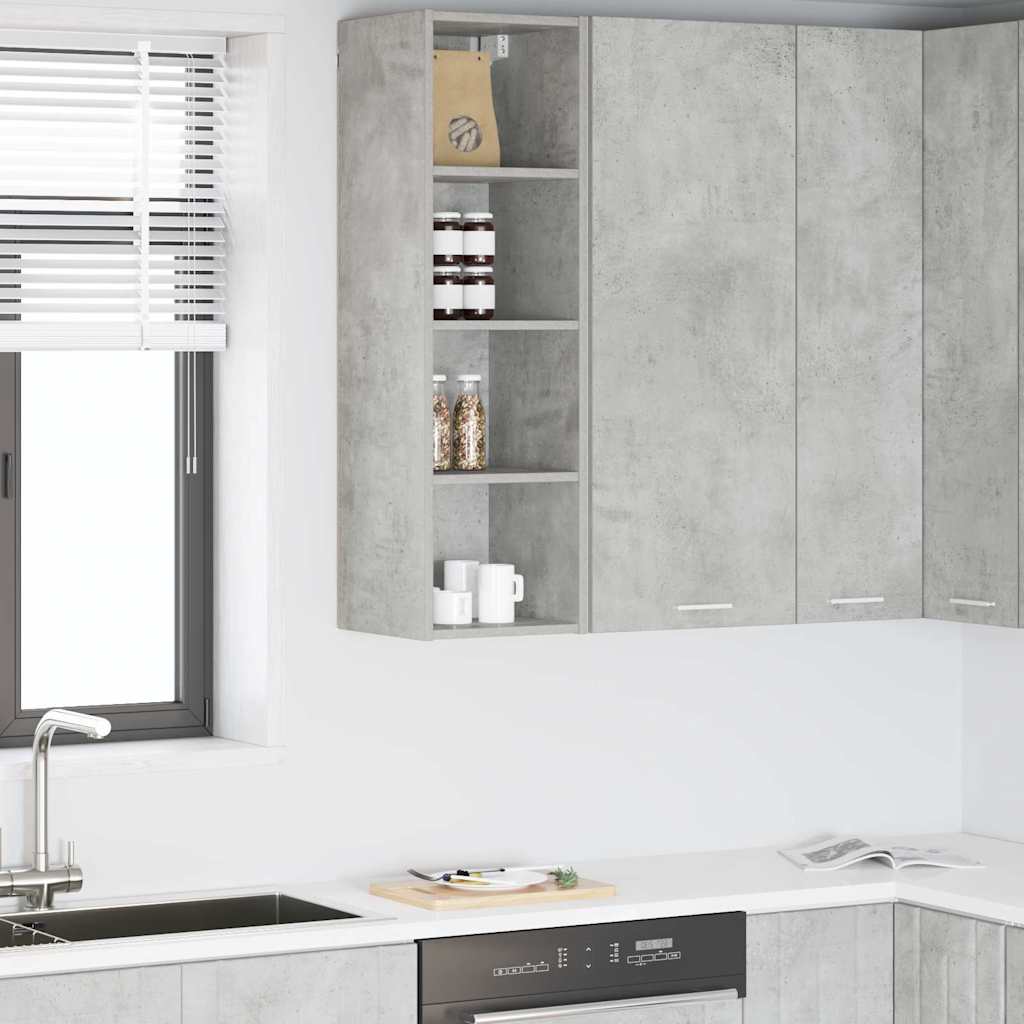 Hangkast met opslag Beton Grijs 30 x 29,5 x 100 cm Bewerkt hout is nu te koop bij PeponiXL, paradijselijk wonen!