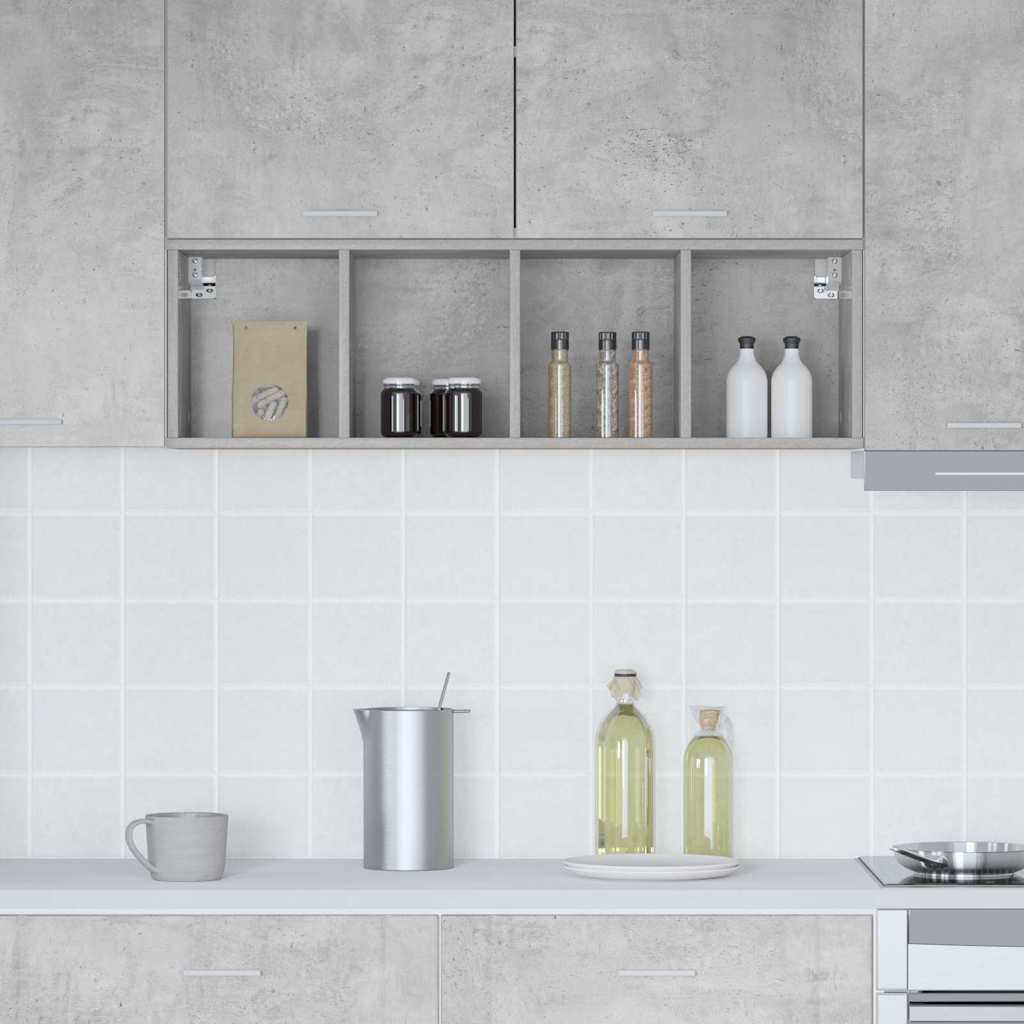 Hangkast met opslag Beton Grijs 30 x 29,5 x 100 cm Bewerkt hout is nu te koop bij PeponiXL, paradijselijk wonen!