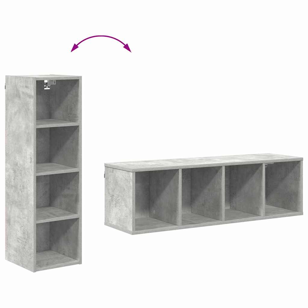 Hangkast met opslag Beton Grijs 30 x 29,5 x 100 cm Bewerkt hout is nu te koop bij PeponiXL, paradijselijk wonen!