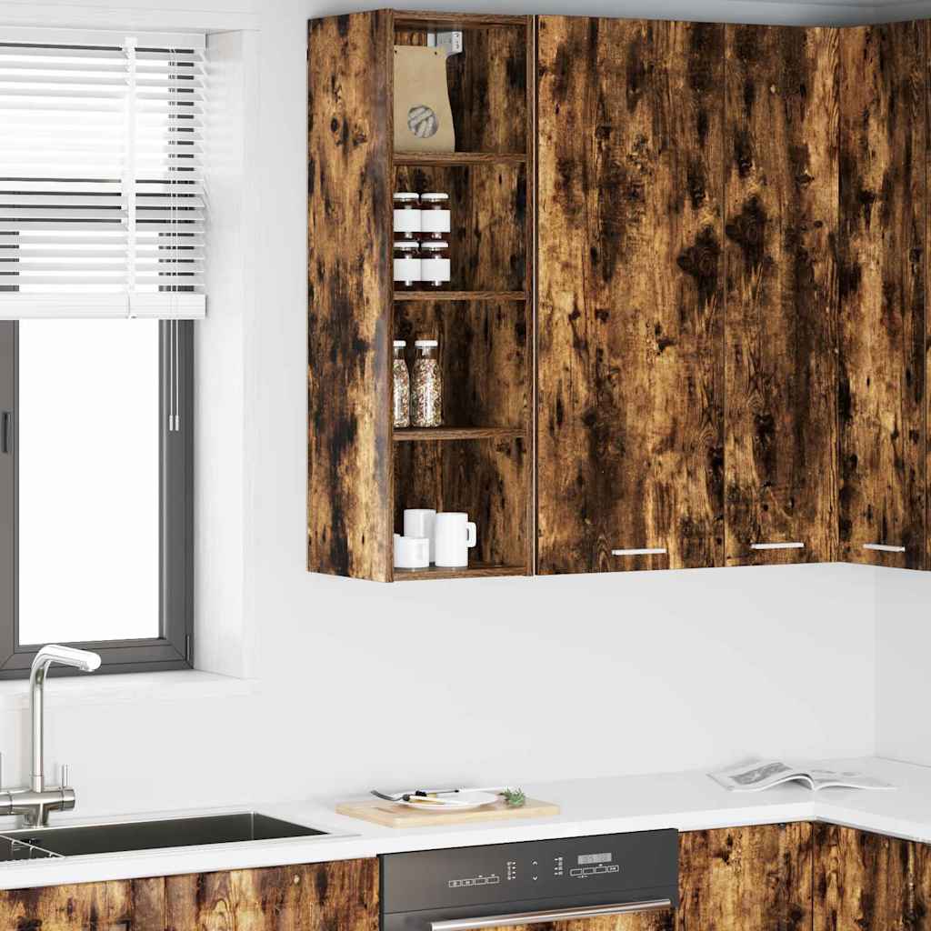 Hangkast Gerookt eiken 30 x 29,5 x 100 cm Bewerkt hout is nu te koop bij PeponiXL, paradijselijk wonen!