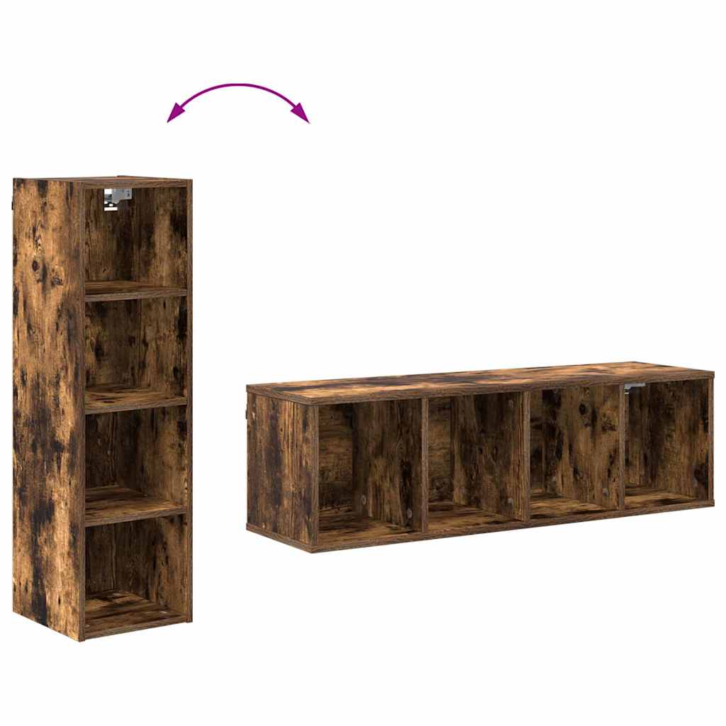 Hangkast Gerookt eiken 30 x 29,5 x 100 cm Bewerkt hout is nu te koop bij PeponiXL, paradijselijk wonen!