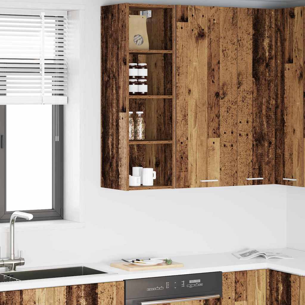 Hangkast met opslag Oudhout 30 x 29,5 x 100 cm Bewerkt hout is nu te koop bij PeponiXL, paradijselijk wonen!
