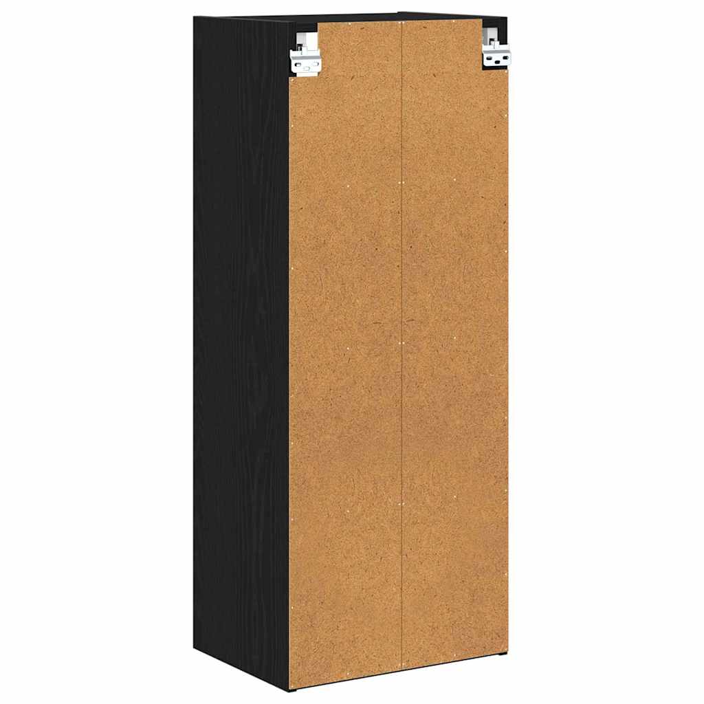 Hangkast met opslag Zwart Eiken 40 x 29,5 x 100 cm Bewerkt hout is nu te koop bij PeponiXL, paradijselijk wonen!