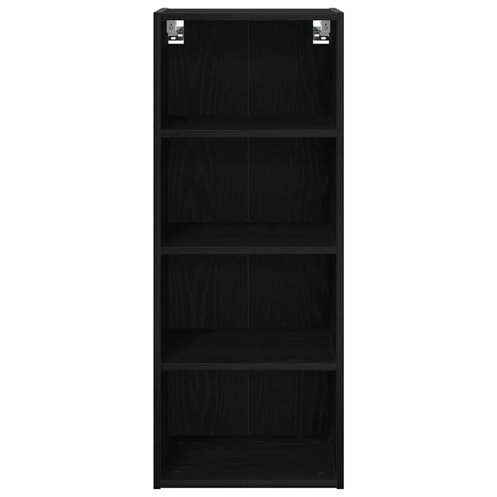 Hangkast met opslag Zwart Eiken 40 x 29,5 x 100 cm Bewerkt hout is nu te koop bij PeponiXL, paradijselijk wonen!