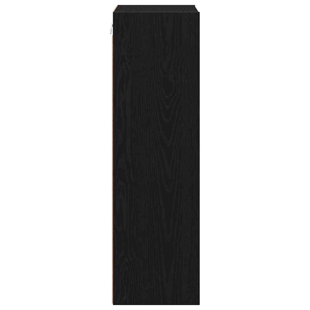 Hangkast met opslag Zwart Eiken 40 x 29,5 x 100 cm Bewerkt hout is nu te koop bij PeponiXL, paradijselijk wonen!
