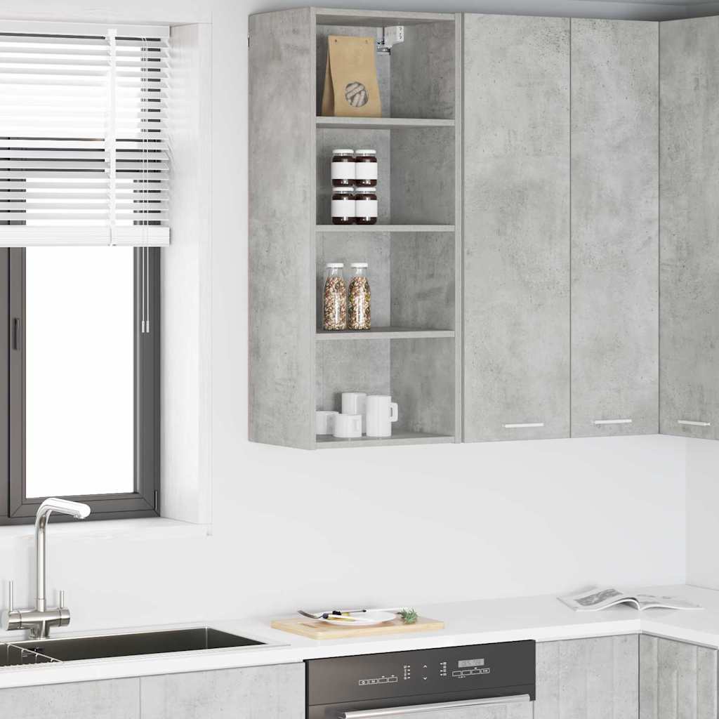 Hangkast met opslag Beton Grijs 40 x 29,5 x 100 cm Bewerkt hout is nu te koop bij PeponiXL, paradijselijk wonen!