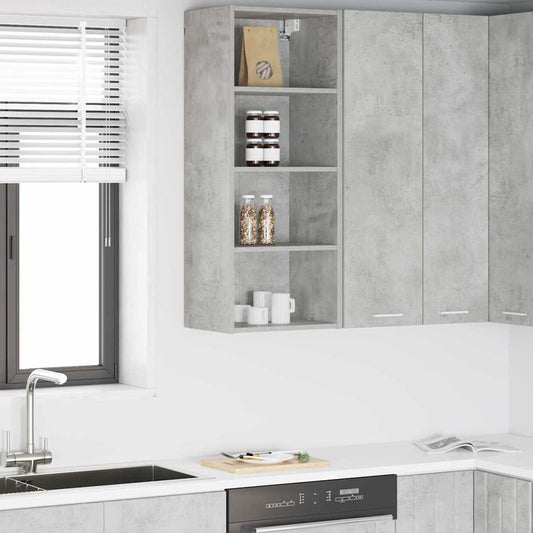 Hangkast met opslag Beton Grijs 40 x 29,5 x 100 cm Bewerkt hout is nu te koop bij PeponiXL, paradijselijk wonen!