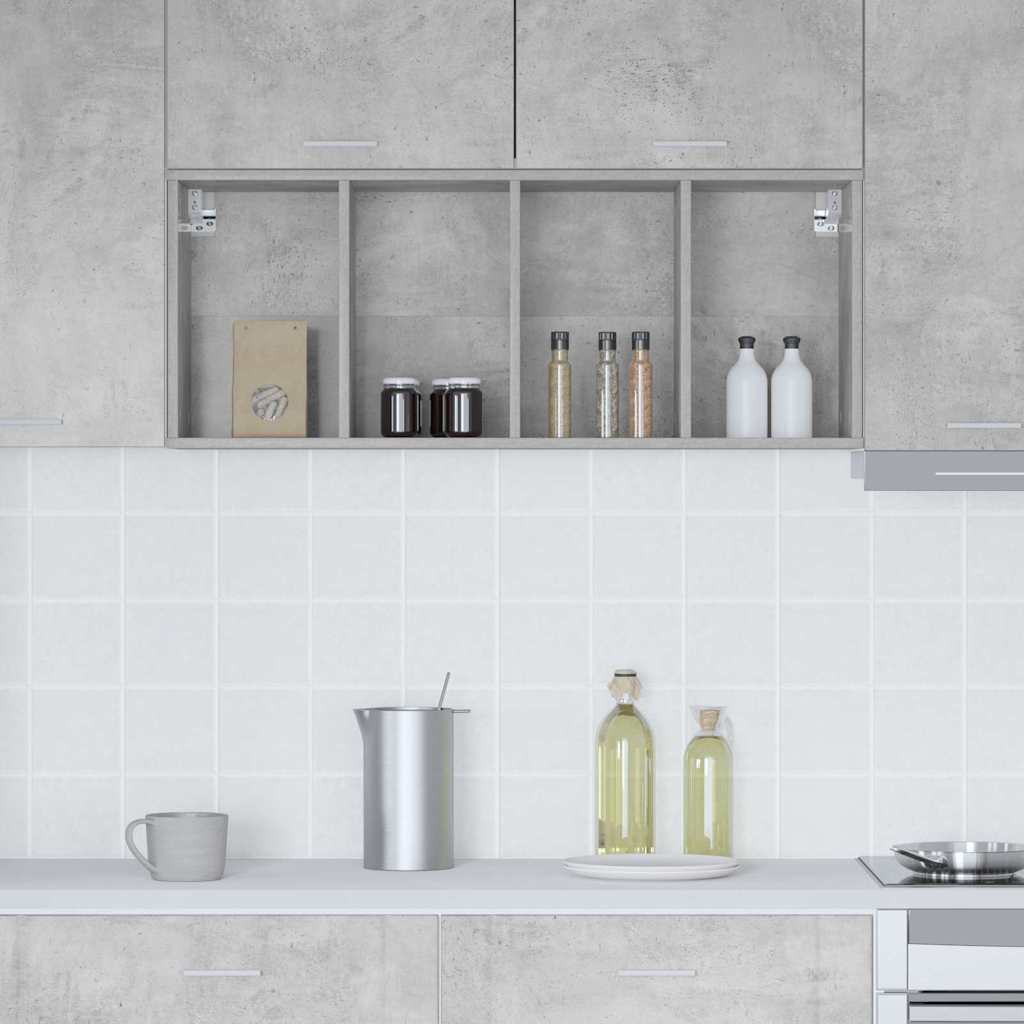 Hangkast met opslag Beton Grijs 40 x 29,5 x 100 cm Bewerkt hout is nu te koop bij PeponiXL, paradijselijk wonen!