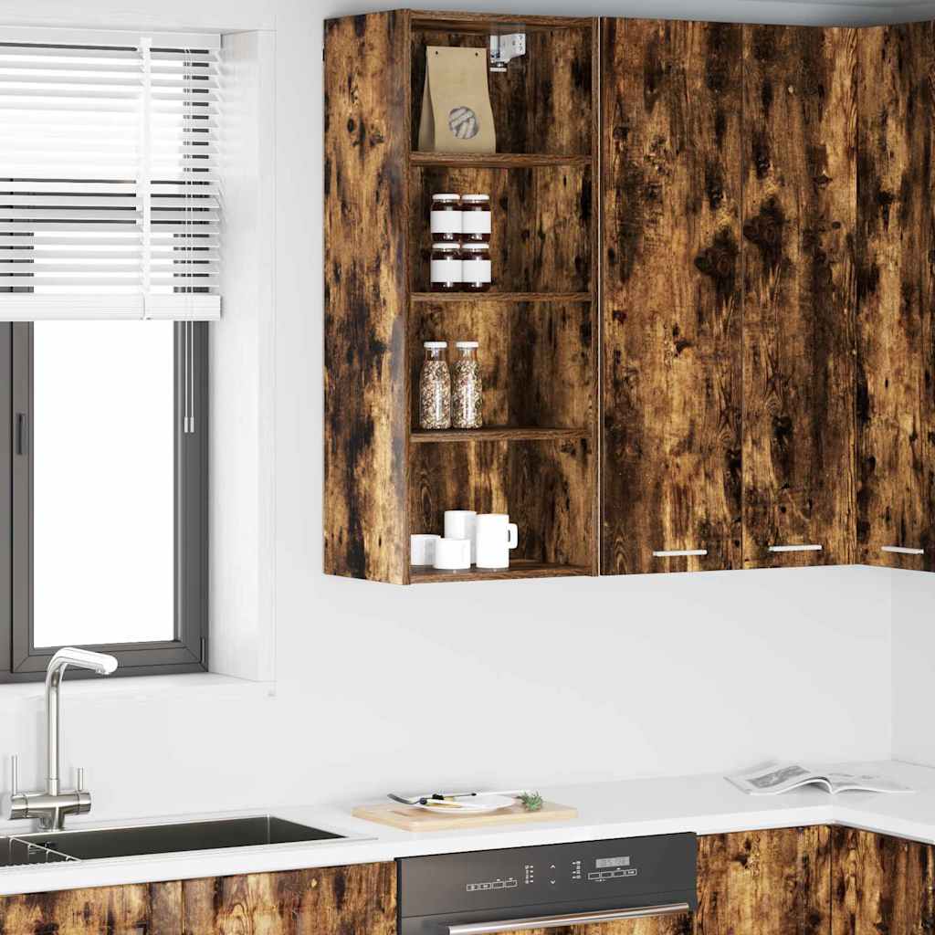 Hangkast Gerookt eiken 40 x 29,5 x 100 cm Bewerkt hout is nu te koop bij PeponiXL, paradijselijk wonen!