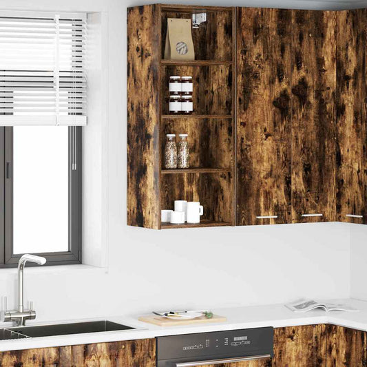 Hangkast Gerookt eiken 40 x 29,5 x 100 cm Bewerkt hout is nu te koop bij PeponiXL, paradijselijk wonen!